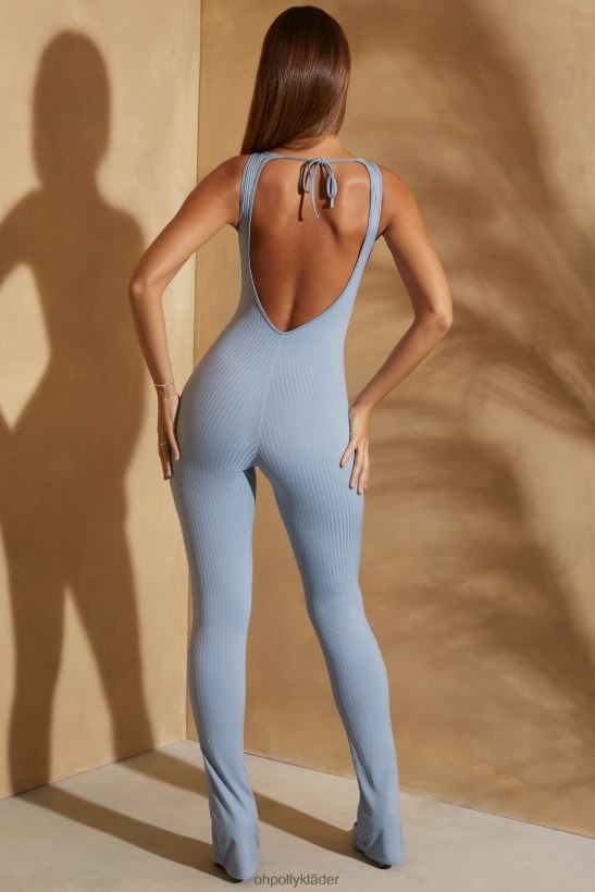 ljusblå Oh Polly kvinnor jumpsuit med citraribbad utskuren back Z84F2T758 samling
