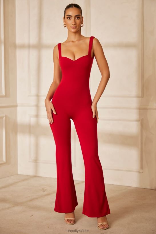 röd Oh Polly kvinnor amorino sweetheart urringad rygglös jumpsuit Z84F2T782 samling