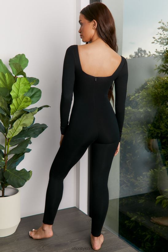 svart Oh Polly kvinnor form av din långärmade jumpsuit med fyrkantig hals Z84F2T866 samling