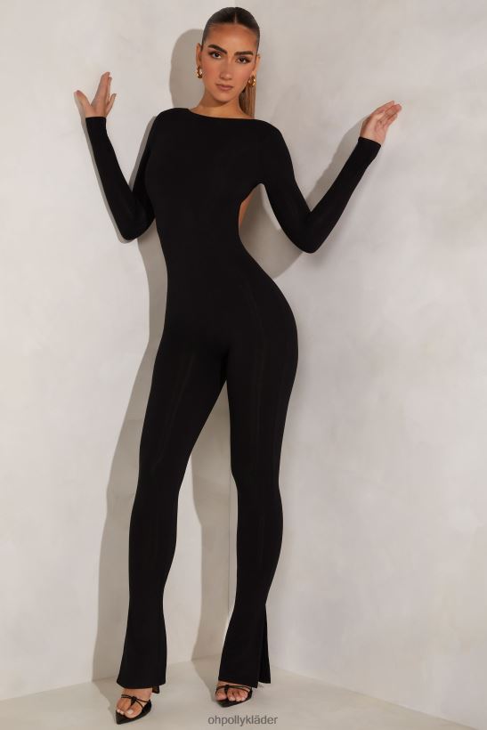 svart Oh Polly kvinnor rumer jumpsuit med hög hals och öppen rygg Z84F2T795 samling