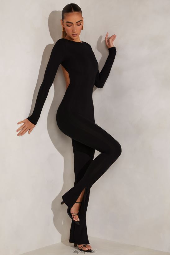 svart Oh Polly kvinnor rumer jumpsuit med hög hals och öppen rygg Z84F2T795 samling