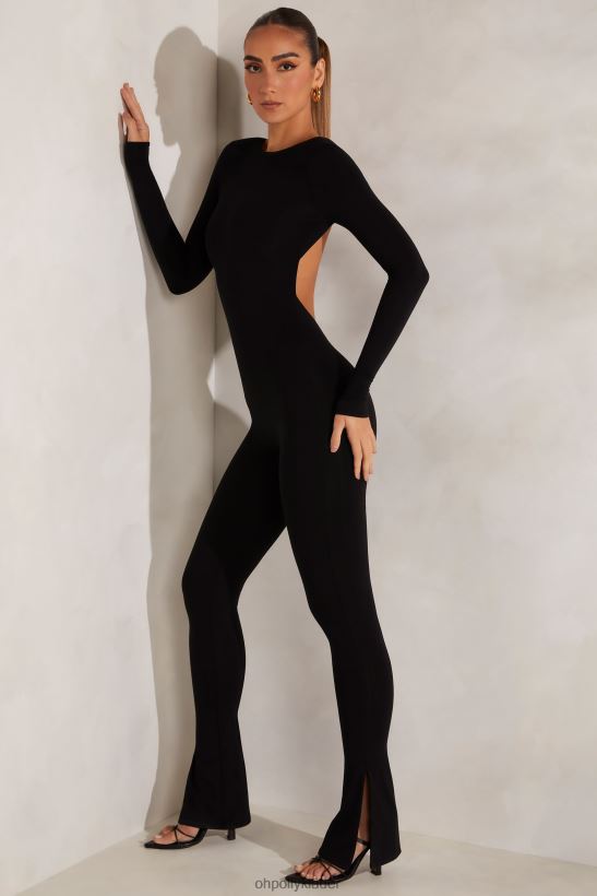 svart Oh Polly kvinnor rumer jumpsuit med hög hals och öppen rygg Z84F2T795 samling