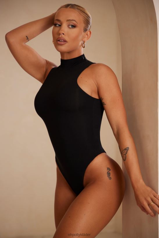 svart Oh Polly kvinnor daynan bodysuit med hög hals Z84F2T715 samling
